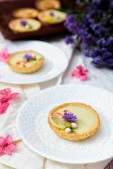 cake with cream and fruits
