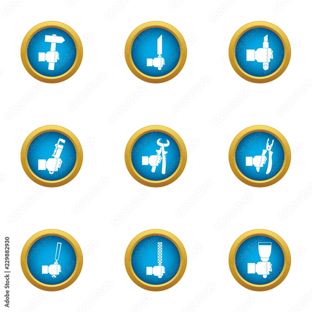 Poster workaday routine icons set. flat set of 9 workaday routine vector icons for web isolated on white ba