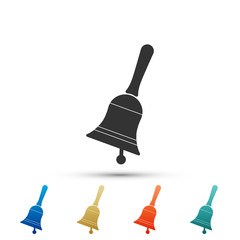 Ringing bell icon isolated on white background. Alarm symbol, service bell, handbell sign, notification symbol. Set elements in colored icons. Flat design. Vector Illustration