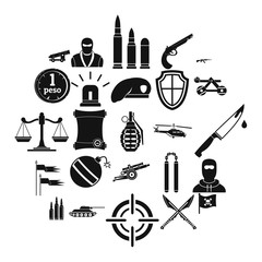 Obraz premium Armature icons set. Simple set of 25 armature vector icons for web isolated on white background