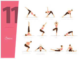 11 Yoga illustration to detox your body - 229884946