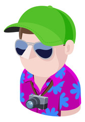 A Tourist man avatar cartoon person icon emoji