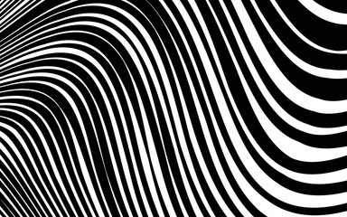 Abstract Warped Black and White Lines Background