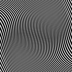 Abstract Warped Black and White Lines Background