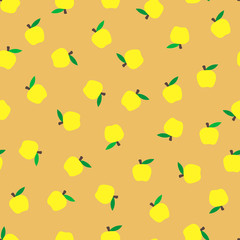 seamless background with yellow apples. Autumnal seasonal background, school. pattern for design