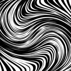 Abstract Warped Black and White Lines Background