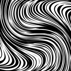 Abstract Warped Black and White Lines Background