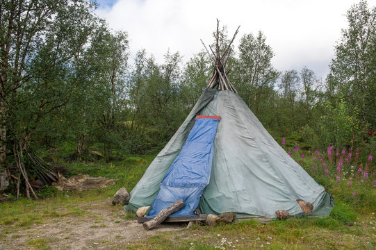 A Traditional Sami Tent In Lapland