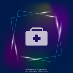 Vector neon light icon indicates the presence of first-aid. Doctor. First Aid Kit. Layers grouped for easy editing illustration. For your design.