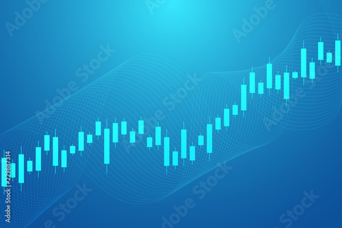 Stock Market Graph Or Forex Trading Chart For Business And Financial !   - 
