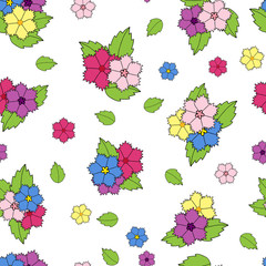 Seamless vector background of bright colors on white background