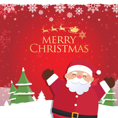 Christmas background with Santa Claus and the inscriptions Merry Christmas
