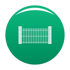Brick and metal fence icon. Simple illustration of brick and metal fence vector icon for any design green