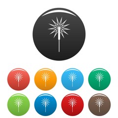 Sparkler light icons set 9 color vector isolated on white for any design