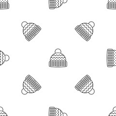 Winter hat pattern seamless vector repeat geometric for any web design