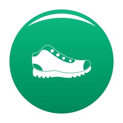 Hiking boots icon. Simple illustration of hiking boots vector icon for any any design green