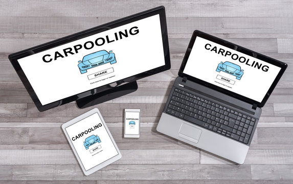 Carpooling concept on different devices