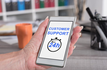 Customer support concept on a smartphone