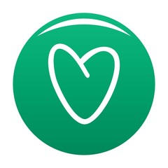Golden heart icon. Simple illustration of golden heart vector icon for any design green