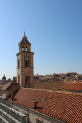 Fototapeta na wymiar Church tower cityscape