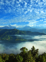 view of the Annapurna range from around Pokhara ,Nepal