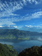 view of the Annapurna range from around Pokhara ,Nepal