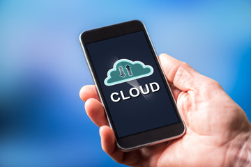 Cloud concept on a smartphone