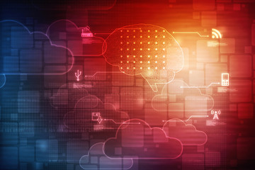 2d illustration technology background
