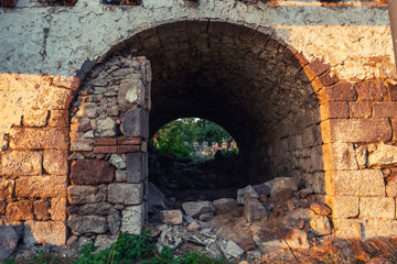 Arch in old ruined abandoned house