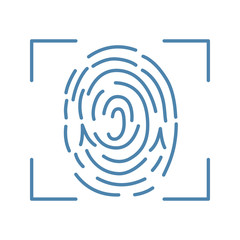 Fingerprint scanning color icon