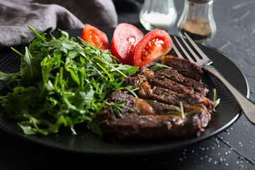 Grilled beef entrecote with vegetables