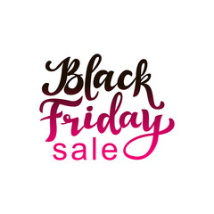 Black friday hand lettering, isolated on white background. Sale vintage type design. Vector calligraphy illustration.