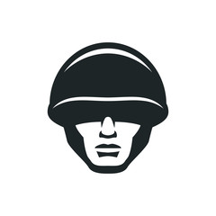 Soldier head in a helmet icon