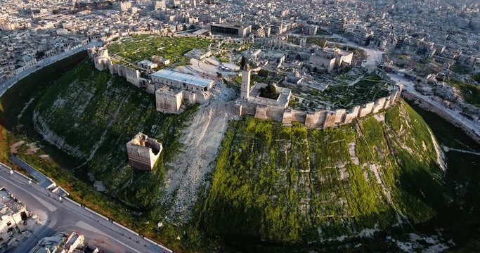 Aerial view of Aleppo cityscape