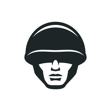 Soldier head in a helmet icon