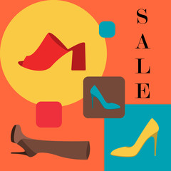 Sale. Discounts. Shoes. Women's shoes. The announcement.