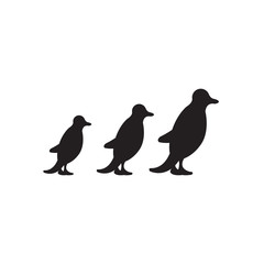 Vector image  of penguins' silhouettes