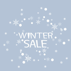winter sale banner design for promotion with shopping icons.
