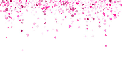 Hearts confetti flying vector background graphic design.