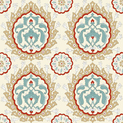 Traditional Arabic  ornament seamless. Floral Ornamental pattern. Iznik .Vector.  Background
