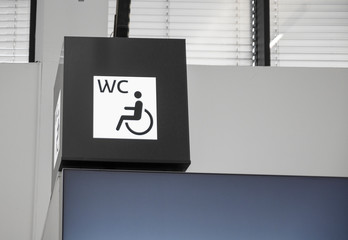 Bathroom sign for handicapped people. Male or female