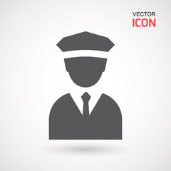 Police Icon vector. Policeman Officer avatar illustration. Soldier icon. Element of war and piece. Signs and symbol for websites, web design, mobile app on white background.