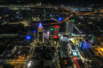 Fototapeta na wymiar Night view from Taipei 101
