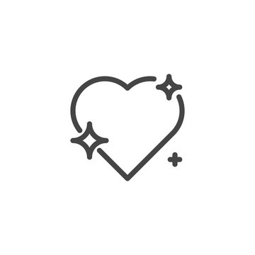 Heart with stars line icon. Symbol of romance, love, care and health. Element of decoration for holiday Valentines day