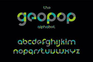 Modern bold geometric font vector