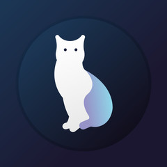 Cat icon vector dark backdrop