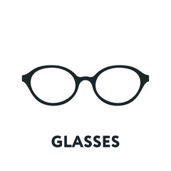 Glasses and Sunglasses Model. Optical Spectacles Fashion Lens. Vector Flat Line Icon.