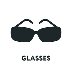 Fototapeta premium Glasses and Sunglasses Model. Optical Spectacles Fashion Lens. Vector Flat Line Icon.