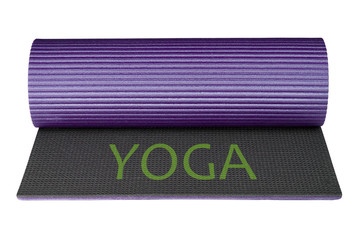 Yoga mat isolated on white background