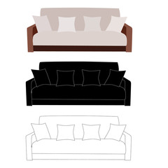 vector, set of sofa